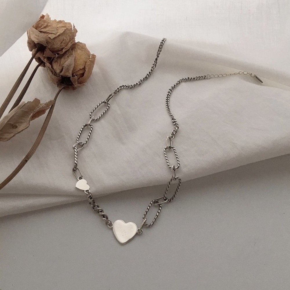 NEW 925 STERLING SILVER HEART NECKLACE, NICE NECKLACE, CUTE NECKLACE - Picture 2 of 9